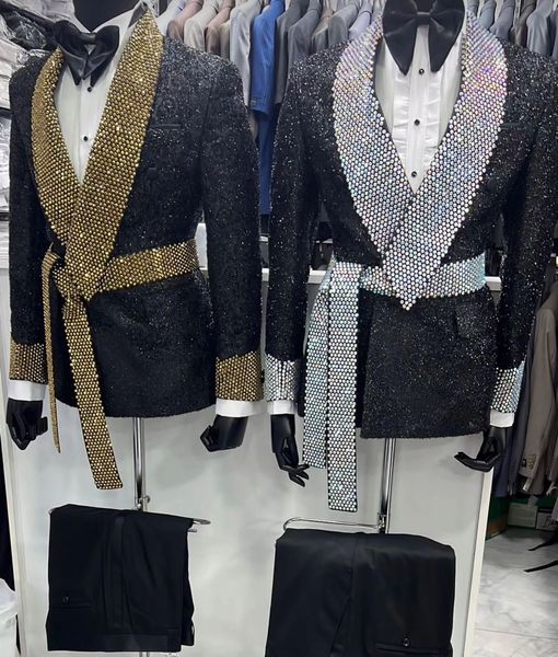 tailor made mens wedding tuxedos crystal beads sequins mens jacket handsome man prom party formal outfit 2 pieces, Black;gray
tailor made mens wedding tuxedos crystal beads sequins mens jacket handsome man prom party formal outfit 2 pieces, Black;gray