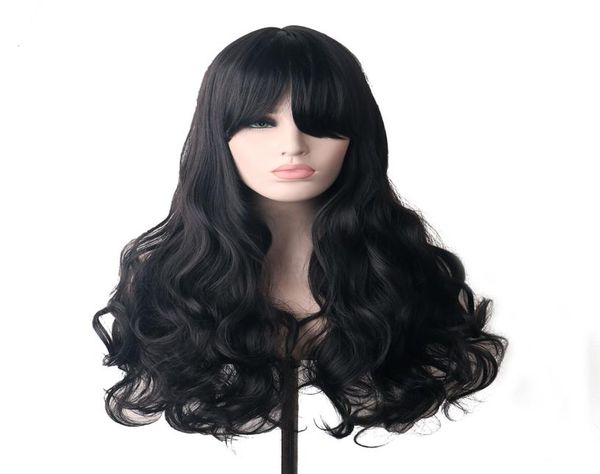 woodfestival synthetic hair black long wavy wig with bangs cosplay wigs for womens ombre high temperature fiber7228294
woodfestival synthetic hair black long wavy wig with bangs cosplay wigs for womens ombre high temperature fiber7228294