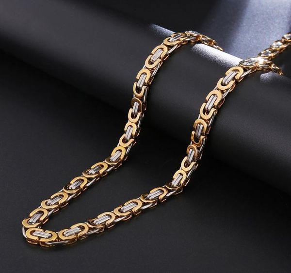 gold silver byzantine flat necklace stainless steel link chain for men jewelrylength 22039039 width 6 mm8282878
gold silver byzantine flat necklace stainless steel link chain for men jewelrylength 22039039 width 6 mm8282878