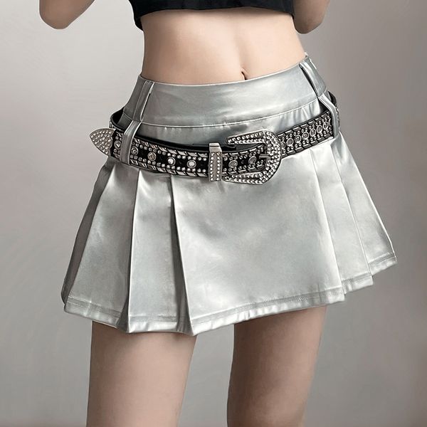 skirts y2k silver pleated mini skirt women streetwear 90s high waist solid a-line metallic skirt gothic punk summer, Black
skirts y2k silver pleated mini skirt women streetwear 90s high waist solid a-line metallic skirt gothic punk summer, Black