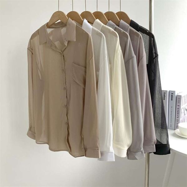 clairvoyant chiffon shirt long sleeved sunscreen womens summer thin loose cardigan blouse air conditioning, White
clairvoyant chiffon shirt long sleeved sunscreen womens summer thin loose cardigan blouse air conditioning, White