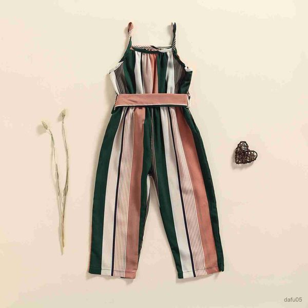 clothing sets girls casual bandage sleeveless suspender jumpsuit summer fashion stripe printing overalls long pants children's clothing, White
clothing sets girls casual bandage sleeveless suspender jumpsuit summer fashion stripe printing overalls long pants children's clothing, White