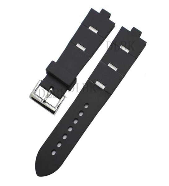 watchband 22mm 24mm men women watch band black diving silicone rubber strap stainless steel silver pin buckle for diagono9562978, Black;brown