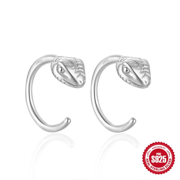 creatice 925 sterling silver c-shaped snake hook stud earrings for women, Golden;silver
creatice 925 sterling silver c-shaped snake hook stud earrings for women, Golden;silver