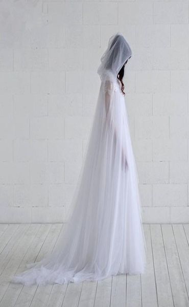 2019 two layers tulle wedding cape elegant fairy bridal cloak with hood bolero women shawl 2m length8594297, White
2019 two layers tulle wedding cape elegant fairy bridal cloak with hood bolero women shawl 2m length8594297, White