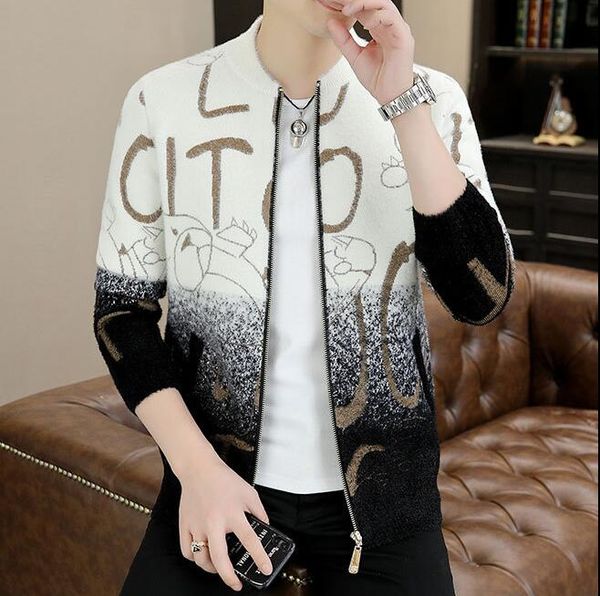 new mens hoodies sweater luxury cardigan zipper jackets autumn winter men slim warm velvet designer sweaters coats, White;black
new mens hoodies sweater luxury cardigan zipper jackets autumn winter men slim warm velvet designer sweaters coats, White;black
