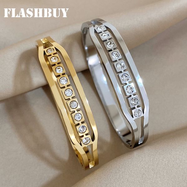 bangle flashbuy design gold color stainless steel bangles bracelets for women inlaid zircon square geometric waterproof jewelry 230814, Black
bangle flashbuy design gold color stainless steel bangles bracelets for women inlaid zircon square geometric waterproof jewelry 230814, Black