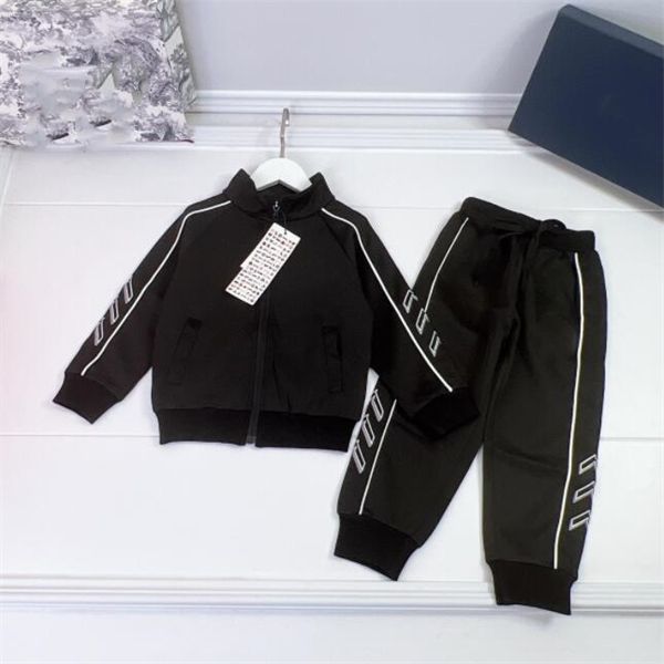 new children's wear zipper coat suit 2pcs chest patch stand collar long sleeve coat sweatpants, White
new children's wear zipper coat suit 2pcs chest patch stand collar long sleeve coat sweatpants, White