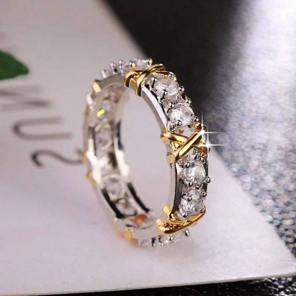 designer's new product luxury shiny zircon cross ring women's fashion simple ring handwear simple temperament versatile personaliz, Silver
designer's new product luxury shiny zircon cross ring women's fashion simple ring handwear simple temperament versatile personaliz, Silver