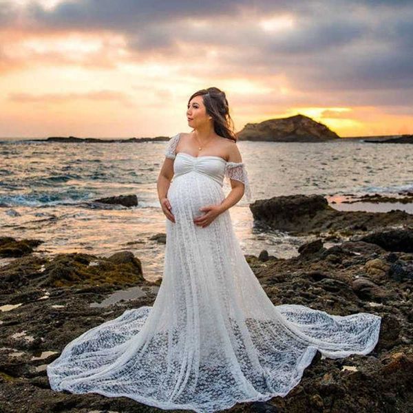 women maternity dress pregnant p shoot dress off shoulder short sleeve lace elegant dresses pregnancy clothes, White
women maternity dress pregnant p shoot dress off shoulder short sleeve lace elegant dresses pregnancy clothes, White
