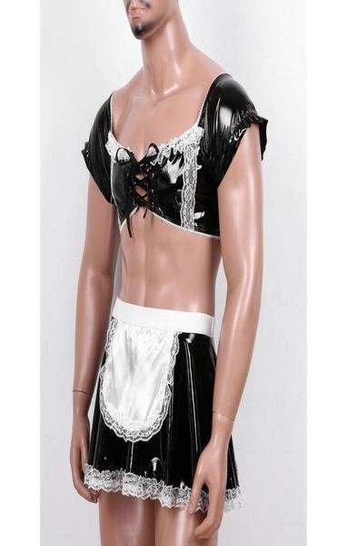 mens halloween cosplay maid uniform wetlook latex leather outfit erotic servant roleplay laceup crop with flared skirt6401057653, Black;white
mens halloween cosplay maid uniform wetlook latex leather outfit erotic servant roleplay laceup crop with flared skirt6401057653, Black;white