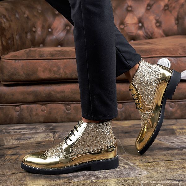 dress shoes brogue derby for men fashion casual gentleman wedding patry male golden pointed toe 230814, Black
dress shoes brogue derby for men fashion casual gentleman wedding patry male golden pointed toe 230814, Black