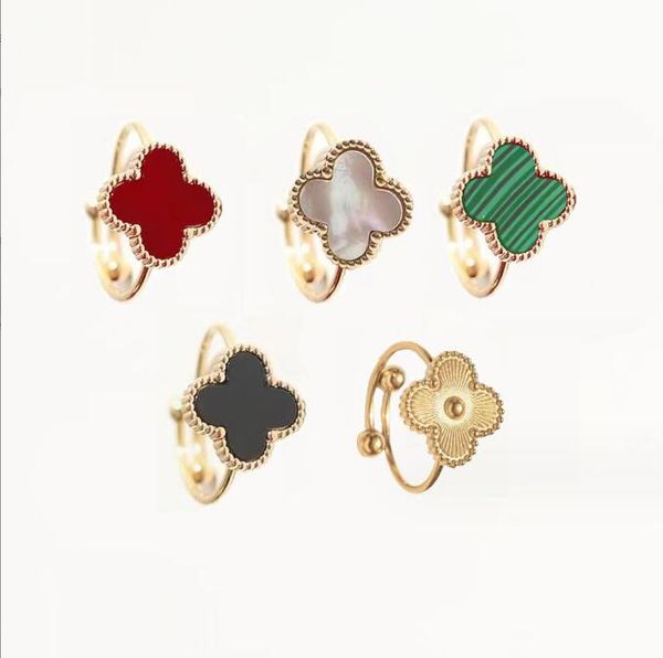 luxury classic 4/four leaf clover charm ring designer 18k gold shell for girl wedding mother' day fashion jewelry women gift, Silver
luxury classic 4/four leaf clover charm ring designer 18k gold shell for girl wedding mother' day fashion jewelry women gift, Silver