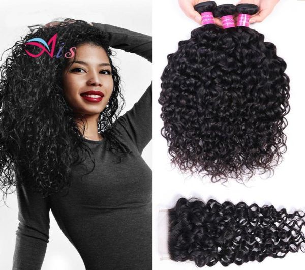 brazilian virgin human hair weaves extensions water wave natual 1b color 3 bundles with closure 44 unprocessed 106279, Black
brazilian virgin human hair weaves extensions water wave natual 1b color 3 bundles with closure 44 unprocessed 106279, Black