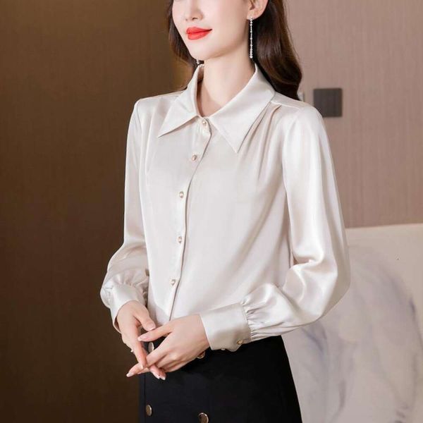 spring and autumn style shirt loose long sleeve white acetic t female temperament commuter fashion
spring and autumn style shirt loose long sleeve white acetic t female temperament commuter fashion