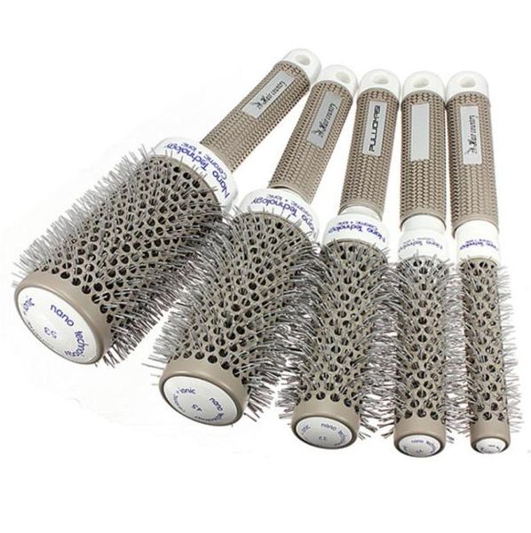 5 pcs per lot ceramic ionic round comb barber hair dressing salon styling tool brush 5 size hairstyling barrel hairbrush styler2342193, Silver
5 pcs per lot ceramic ionic round comb barber hair dressing salon styling tool brush 5 size hairstyling barrel hairbrush styler2342193, Silver