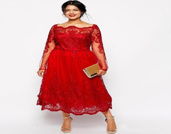 2019 stunning fashion red plus size evening dresses long sleeves scoop lace appliqued aline prom gowns tulle tealength formal dr6911929, Black;red
2019 stunning fashion red plus size evening dresses long sleeves scoop lace appliqued aline prom gowns tulle tealength formal dr6911929, Black;red