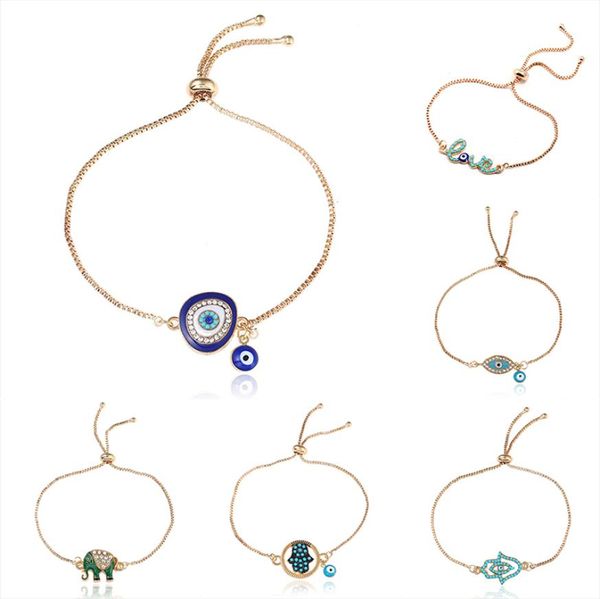 new turkey blue evil eye bracelets for women men good luck hamsa hand elephant love letter charm adjustable chains bangle fashion 6650727, Golden;silver
new turkey blue evil eye bracelets for women men good luck hamsa hand elephant love letter charm adjustable chains bangle fashion 6650727, Golden;silver