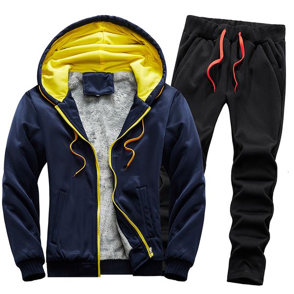 men s tracksuits autumn and winter sportswear two piece hoodie sports trousers warm plus fleece thick solid color casual suit 230814, Gray
men s tracksuits autumn and winter sportswear two piece hoodie sports trousers warm plus fleece thick solid color casual suit 230814, Gray