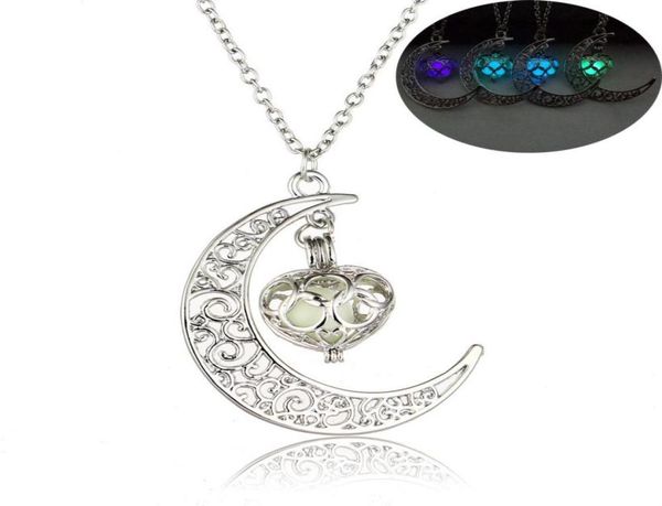 new glow in the dark heart moon necklaces for women men hollow crescent shape luminous beads pendant chains fashion jewelry4235302, Silver
new glow in the dark heart moon necklaces for women men hollow crescent shape luminous beads pendant chains fashion jewelry4235302, Silver