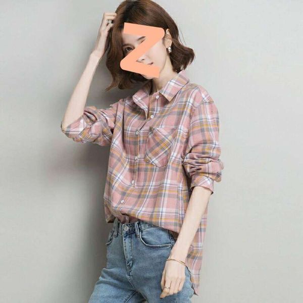 spring and autumn plaid shirt for women buffed korean version of the versatile loose retro long sleeved, White
spring and autumn plaid shirt for women buffed korean version of the versatile loose retro long sleeved, White