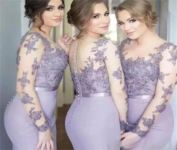 lace mermaid bridesmaid dresses sheer neck long sleeves floor length satin maid of honor dress formal evening gowns prom dr1526474, White;pink
lace mermaid bridesmaid dresses sheer neck long sleeves floor length satin maid of honor dress formal evening gowns prom dr1526474, White;pink