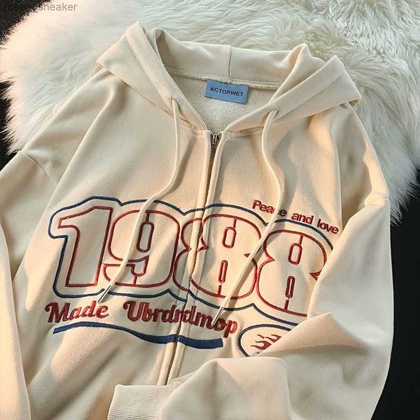 women y2k letters cardigan sweatshirt trend couple lazy style american retro all-match jacket hooded casual hoodies, Black;brown
women y2k letters cardigan sweatshirt trend couple lazy style american retro all-match jacket hooded casual hoodies, Black;brown