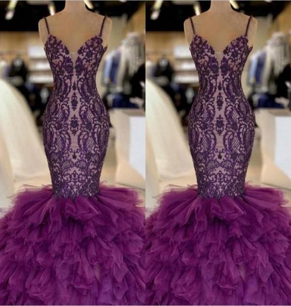 purple mermaid prom dresses with spaghetti straps tiered skirt tulle and lace celebrity evening dress floor length 2k19 party7337757, Black
purple mermaid prom dresses with spaghetti straps tiered skirt tulle and lace celebrity evening dress floor length 2k19 party7337757, Black
