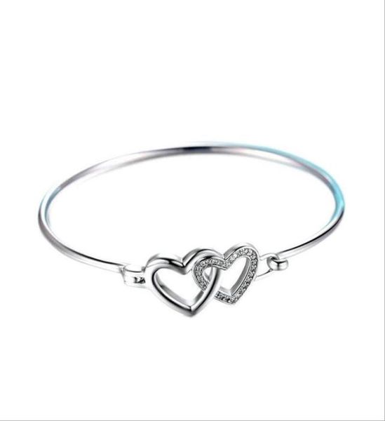 everoyal fashion lady silver bangles jewelry for women charm crystal double heart bracelets girls wedding engagement bijou bangle8316906, Black
everoyal fashion lady silver bangles jewelry for women charm crystal double heart bracelets girls wedding engagement bijou bangle8316906, Black