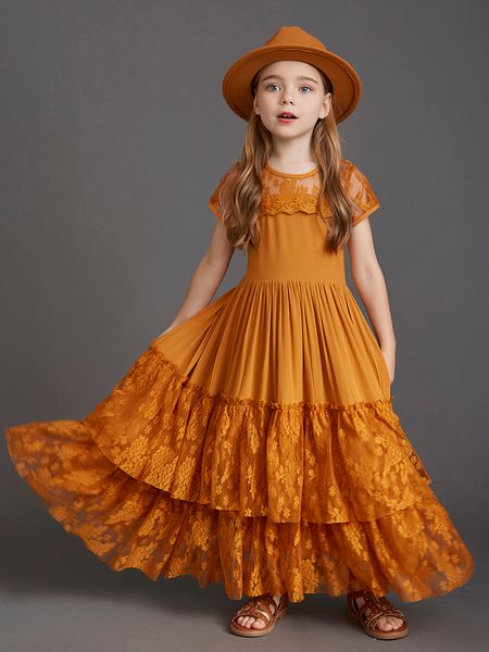 girl's dresses princess girls short sleeve lace long floor dresses baby kids flower wedding christmas party vestidos children clothing, Red;yellow
girl's dresses princess girls short sleeve lace long floor dresses baby kids flower wedding christmas party vestidos children clothing, Red;yellow