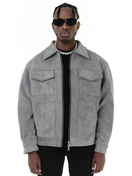 men s jackets vintage high street suede material crock jacket with zipper lapel casual short for men 230814, Black;brown
men s jackets vintage high street suede material crock jacket with zipper lapel casual short for men 230814, Black;brown