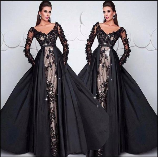 2019 deep v neck black evening dresses detachable skirt lace applique elegant evening gown formal dress 20181357088, Black;red
2019 deep v neck black evening dresses detachable skirt lace applique elegant evening gown formal dress 20181357088, Black;red
