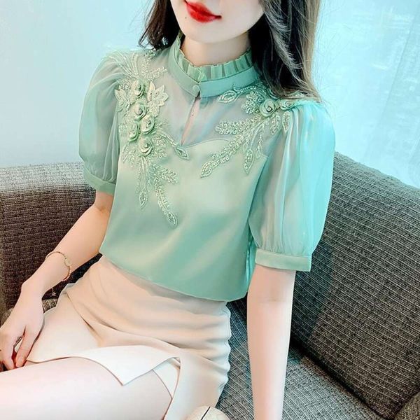 summer heavy industry embroidery beaded shirts hollowed out design sense small chic stained long sleeved blouse for, White
summer heavy industry embroidery beaded shirts hollowed out design sense small chic stained long sleeved blouse for, White