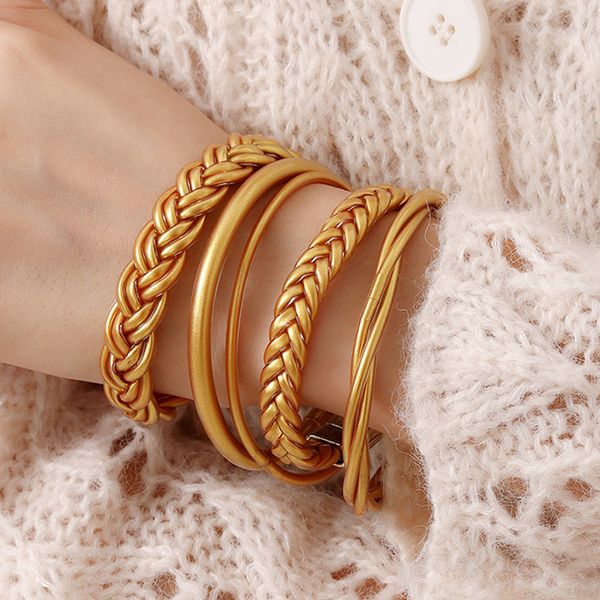 bangle 5pcsset trendy gold color jelly silicone weave bangles bracelets for women fashion buddhist charm cuff bracelet girls jewelry 230814, Black
bangle 5pcsset trendy gold color jelly silicone weave bangles bracelets for women fashion buddhist charm cuff bracelet girls jewelry 230814, Black