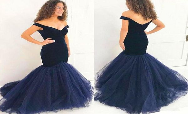 elegant navy blue mermaid prom dresses 2019 off shoulder velvet tulle skirt sweep train formal evening party gowns plus size custo4491256, Black
elegant navy blue mermaid prom dresses 2019 off shoulder velvet tulle skirt sweep train formal evening party gowns plus size custo4491256, Black