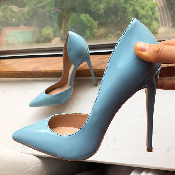 light blue brand shoes shinny red bottom women patent d'orsay side cut pointy toe high heel shoes elegant ladies basic slip on dress st, Black
light blue brand shoes shinny red bottom women patent d'orsay side cut pointy toe high heel shoes elegant ladies basic slip on dress st, Black