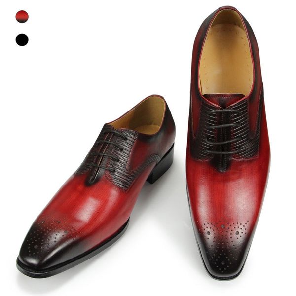 dress shoes pointed for men fashion printing classic style brogue footwear laceup red leather luxury breathable 230814, Black
dress shoes pointed for men fashion printing classic style brogue footwear laceup red leather luxury breathable 230814, Black