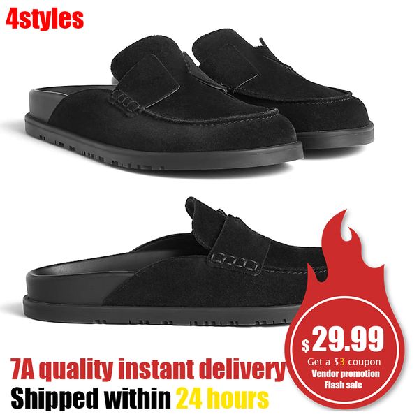 4 colors luxurys wrapped toe sandal boston h slippers suede designer woman go mule classic flat heel clogs sliders travel men casual shoe be, Black
4 colors luxurys wrapped toe sandal boston h slippers suede designer woman go mule classic flat heel clogs sliders travel men casual shoe be, Black