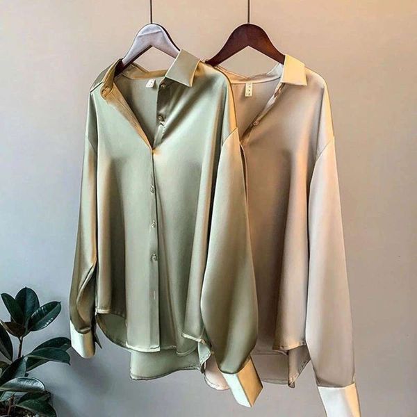 long sleeved satin shirt for women design sense niche spring and autumn all matched vintage hong kong flavor, White
long sleeved satin shirt for women design sense niche spring and autumn all matched vintage hong kong flavor, White
