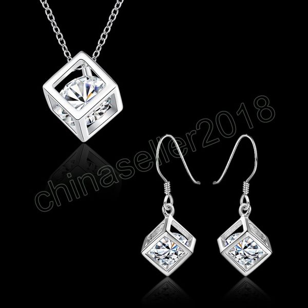 925 sterling silver earrings fine crystal lattice pendant necklace for woman jewelry sets fashion party wedding gifts
925 sterling silver earrings fine crystal lattice pendant necklace for woman jewelry sets fashion party wedding gifts