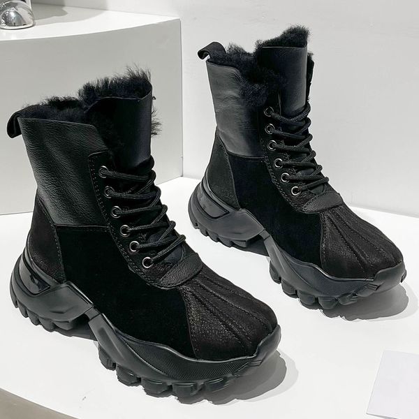 womens designer boots boots cowhide booties leather boots warm comfortable wool lining 23s new winter comfort boots platform boots lace up b, Black
womens designer boots boots cowhide booties leather boots warm comfortable wool lining 23s new winter comfort boots platform boots lace up b, Black
