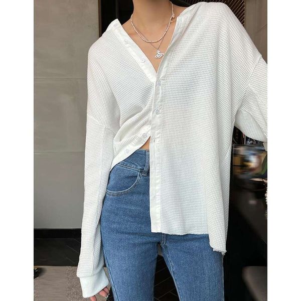 long sleeved womens t shirt spring loose cardigan base summer sunblock, White
long sleeved womens t shirt spring loose cardigan base summer sunblock, White