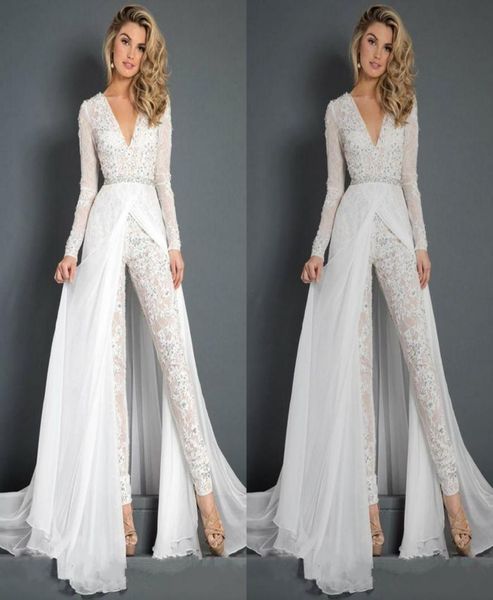 white jumpsuits prom dresses beaded lace deep v neck formal evening gowns long sleeve sweep train special occasion pants dress3276057, Black
white jumpsuits prom dresses beaded lace deep v neck formal evening gowns long sleeve sweep train special occasion pants dress3276057, Black