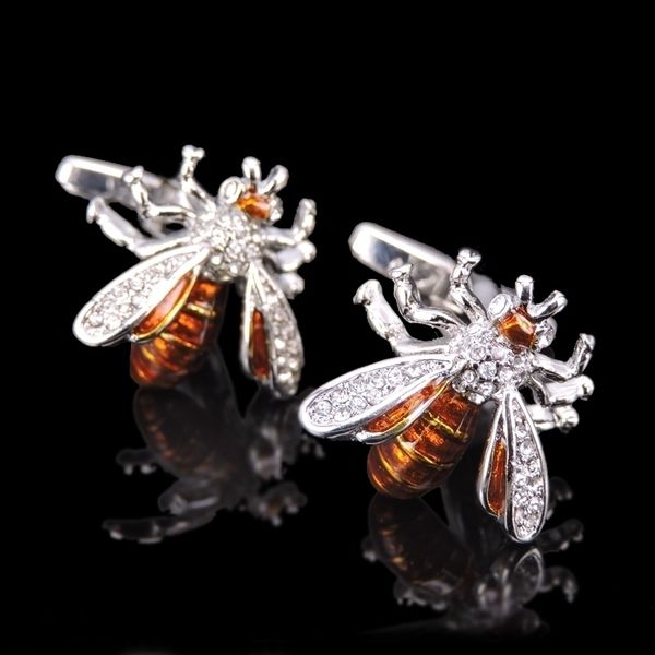 cuff links high-end luxury men's shirt cufflinks animal crystal bee cufflinks classic french shirt bee cufflinks 230814, Silver
cuff links high-end luxury men's shirt cufflinks animal crystal bee cufflinks classic french shirt bee cufflinks 230814, Silver
