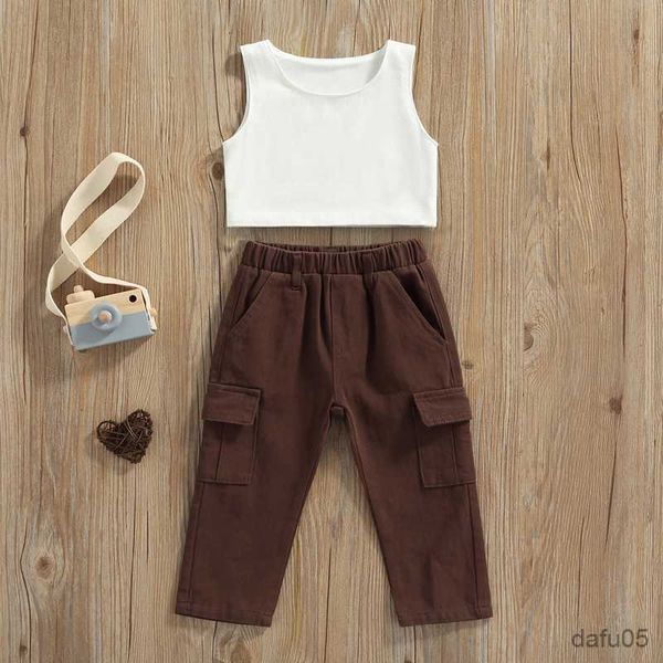 clothing sets 2pcs summer causal kids girls clothes sets 1-6y solid sleeveless vest +high waist pocket pants r230815, White
clothing sets 2pcs summer causal kids girls clothes sets 1-6y solid sleeveless vest +high waist pocket pants r230815, White