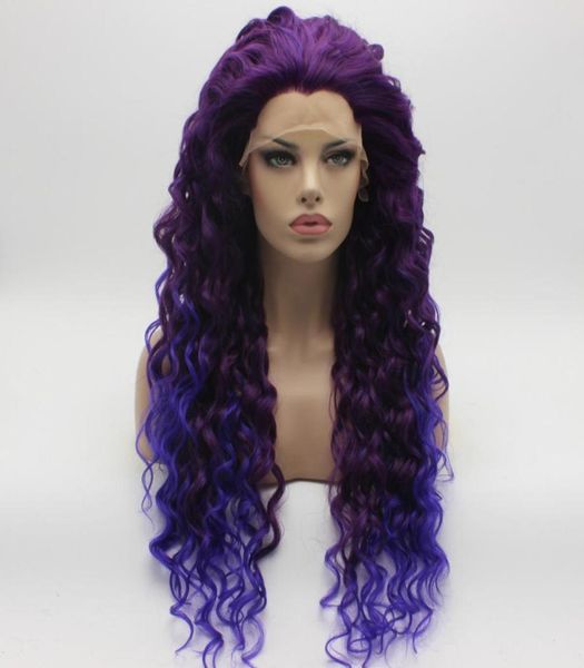 iwona hair curly long purple root light purple ombre wig 1837003700l half hand tied heat resistant synthetic lace front wig3302007, Black
iwona hair curly long purple root light purple ombre wig 1837003700l half hand tied heat resistant synthetic lace front wig3302007, Black