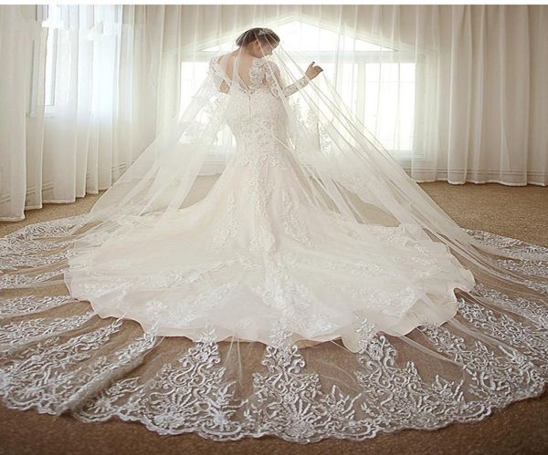 amazing 4m one layer long cathedral wedding veils lace trim soft tulle ivory blusher bridal veil accessories6098660, Black
amazing 4m one layer long cathedral wedding veils lace trim soft tulle ivory blusher bridal veil accessories6098660, Black