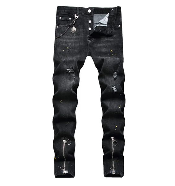 men badge rips stretch black jeans men's fashion slim fit washed motocycle denim pants panelled hip hop trousers 04, Blue
men badge rips stretch black jeans men's fashion slim fit washed motocycle denim pants panelled hip hop trousers 04, Blue