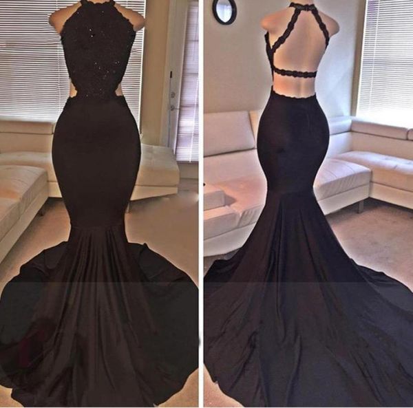 black halter satin mermaid long prom dresses lace sequins beaded backless side slit evening dresses formal party dresses8671358
black halter satin mermaid long prom dresses lace sequins beaded backless side slit evening dresses formal party dresses8671358
