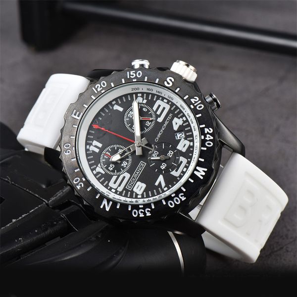 

chronograph wristwatches endurance pro avenger watch men quartz movement reloj hombre 44mm fashion watches rubber strap sb048 q2, Slivery;brown